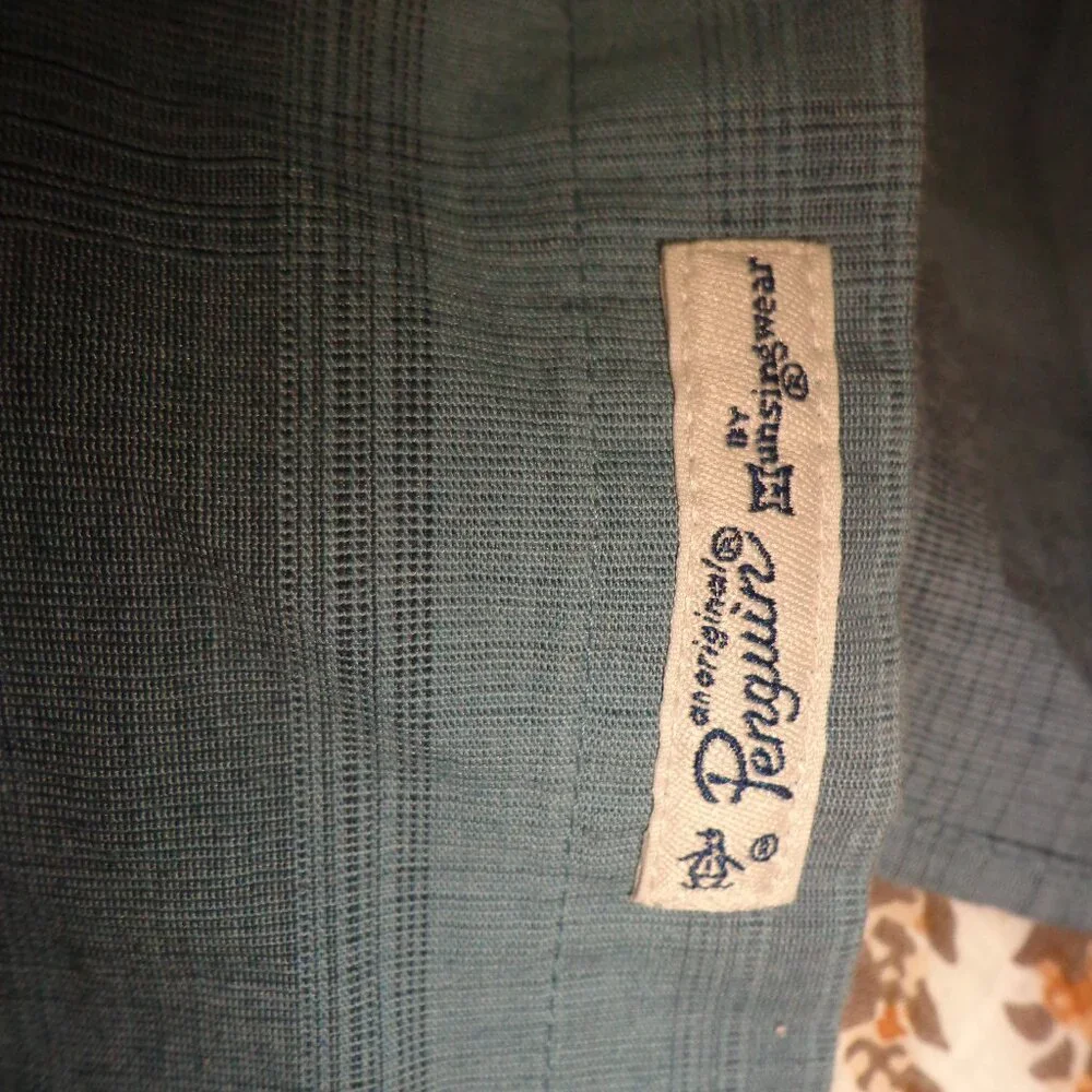 NWOT An Original Penguin by Munsingwear Button Down Blue Plaid Shirt XL/TG/EG - Picture 7 of 14